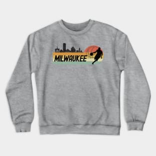 Basketball Fans Milwaukee Cityscape Crewneck Sweatshirt